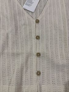 Button-Down Knit Crop Top