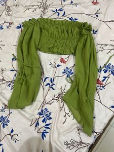 Green Ruched Top