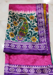 😍💖New Elegant Pink Silk Saree💖😍