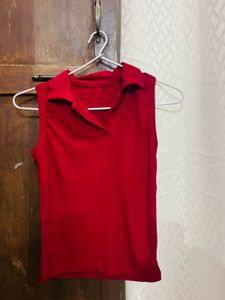Red Sleeveless Top
