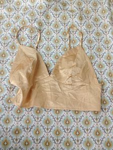 Golden Satin Bralette Top