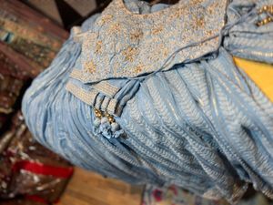 Powder Blue Embellished Lehenga Choli