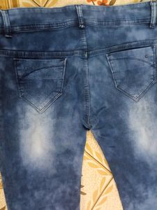 Ankle Length Cloudy Design Jeans. Size - S/M