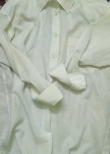 Striped yellowish White Shirt