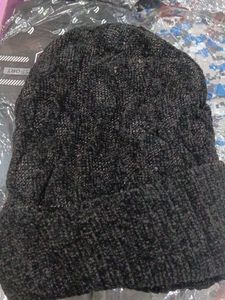 Brown Knit Beanie with 'K' Detail premium