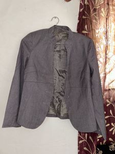 Grey Formal Crop Blazer (Size S)