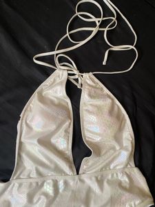 Shiny Halter bodysuit