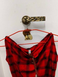 Red Plaid Jumpsuit