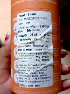 SIRONA Medium Reusable Menstrual Cup