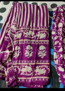 Purple Printed Kurta Set
