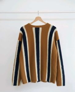 Like New! Cozy Striped Faux Fur Sweater - Warm