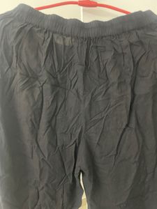 Black Overlap Palazzo Pants