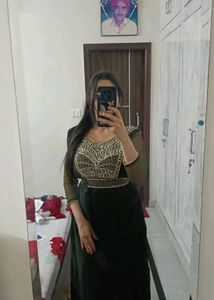 Elegant Dark Green Ethnic Gown