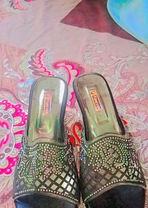 Forever Rhinestone Embellished Mules