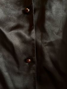 Black Satin Shirt with Purple Detailing