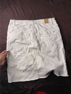 White Denim Mini Skirt