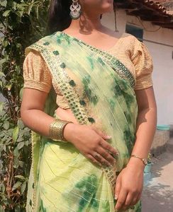 Green Tie-Dye Sari