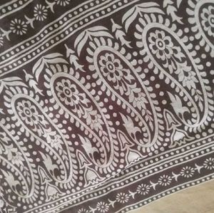 Biege Saree With Floral Border