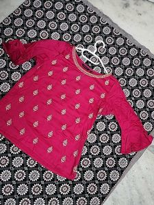 Pink Embroidered Top