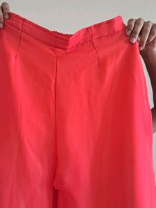 Flared Palazzo Pants (Coral)