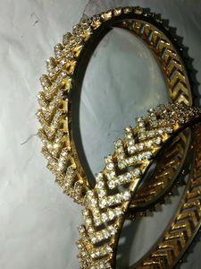 Glimmering Stones Metal Designer Bangles