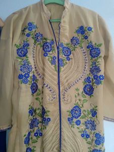 Embroidered Cream Tunic Set