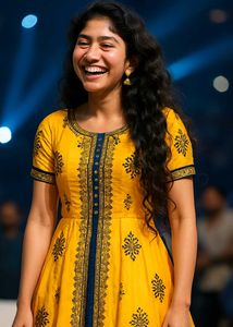 Famous Actress Grand Yellow Kurthi