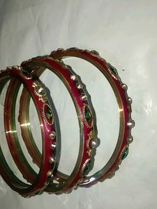 Beautiful Dual Color Blue, Pink Matching Bangles