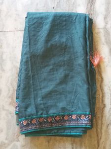 Green Lace Border Saree
