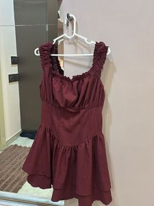 Charming Maroon Mini Dress