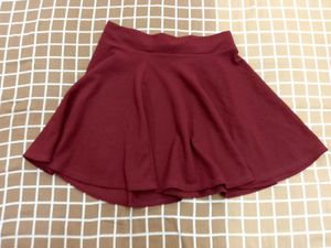 Burgundy Skater Skirt