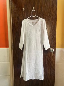 34 Bust Rayon Chikankari Kurta For Women