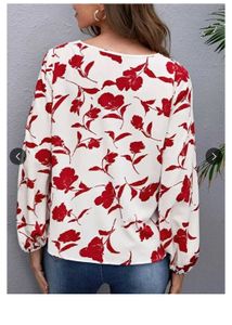 Stylish Floral Printed V-Neck Womens Top