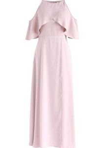 Pink Cold Shoulder Maxi Dress