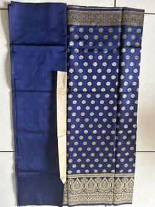 Banarasi Cotton Blue Saree