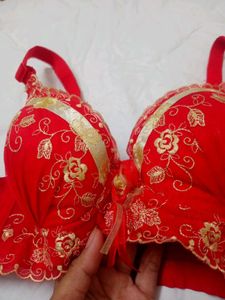 Red Floral Bra