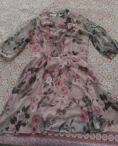 Floral Print Chiffon Dress