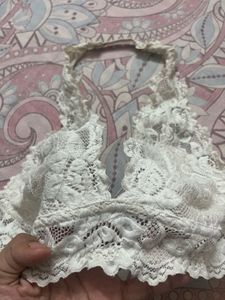 White Lace Halter Bralette