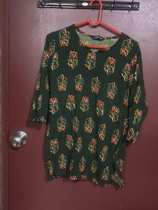 Green Floral Kurta Set