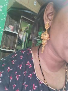 Golden Jhumka Earrings With 5 Yrs Warranty Card