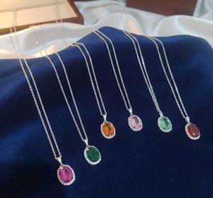 Gemstone Pendant Necklace Set of 6