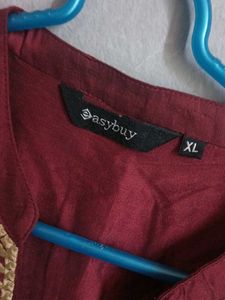 Maroon Colour A Line Dress