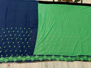 🇳🇿💫❤️ Elegant Green &amp; Neavy Blue Saree
