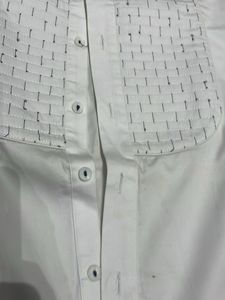 H2 White Patterned Dress Shirt
