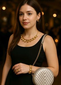 Silver Quilted Circle Bag