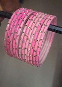 Pink Crystal Bangles