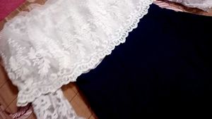 Elegant Navy &amp; White Dress