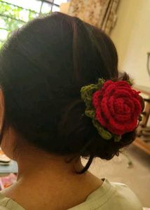 Crochet Rose Clip