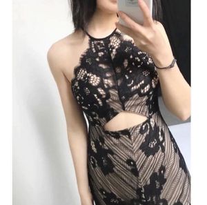 Back Floral Lace Asymmetrical Dress