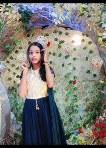 Girl's Blue & White anarkali